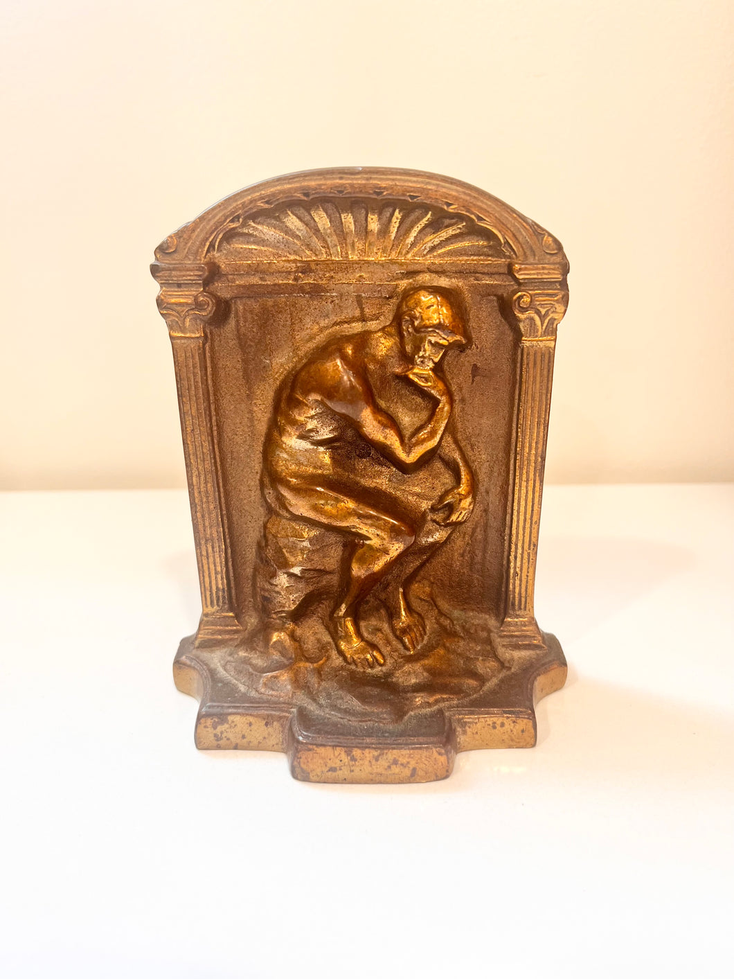 Bronze Bookend - The Thinker