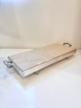 Load image into Gallery viewer, Vintage BIRK silver plated footer tray with stone with handles
