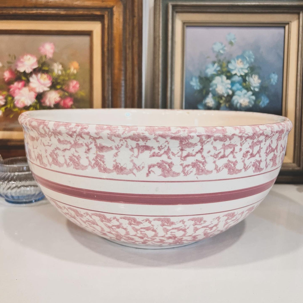 Large Pink & Cream Handmade bowl