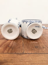 Load image into Gallery viewer, Blue &amp; White Creamer and Candlestick Holder
