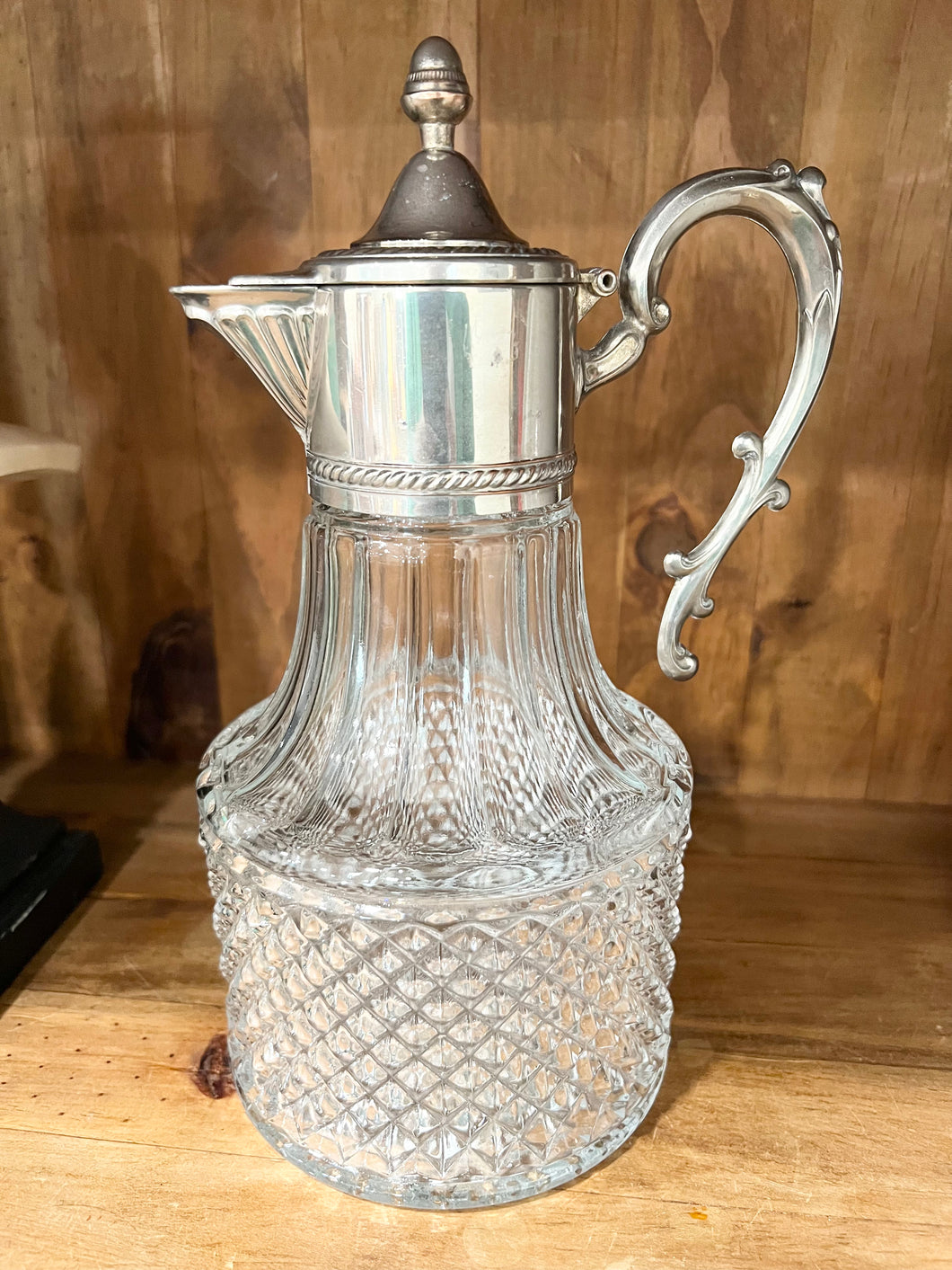 Crystal and Silver-Plated Pitcher (Made in Italy)