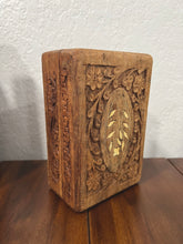 Load image into Gallery viewer, Hand Carved Wooden Box with Lid
