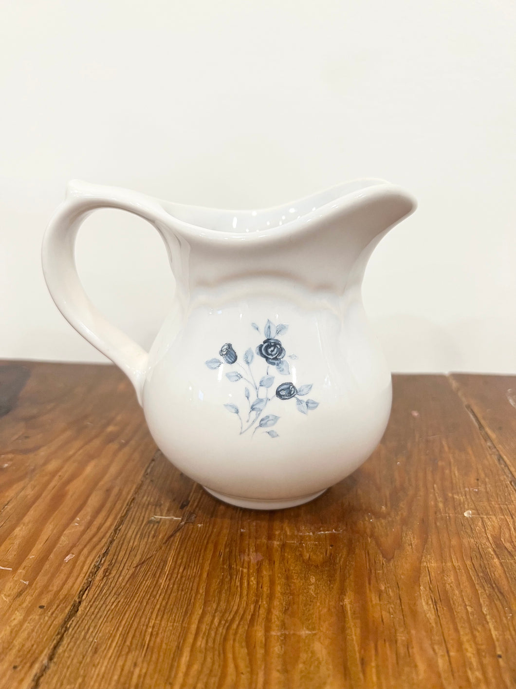 White and Blue Floral Pitcher