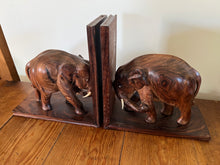 Load image into Gallery viewer, Vintage Wood Elephant Bookends

